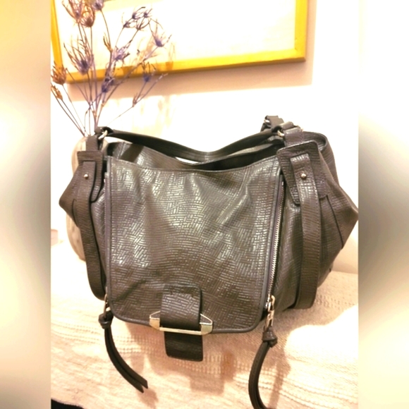 Kooba Jonnie Grey Textured Leather Tote - Picture 1 of 6